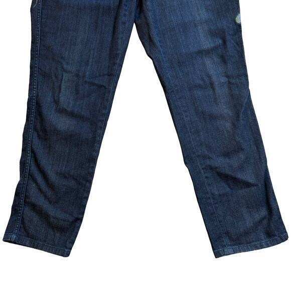 J Jill Slim Ankle Floral Embroidered Dark Wash Stretch Jeans Size 12 - Picture 3 of 10